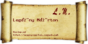 Legény Márton névjegykártya