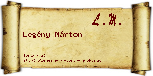 Legény Márton névjegykártya